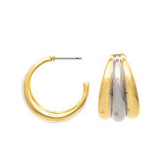 Rivka Friedman Two-Tone Polished Hoop Earrings