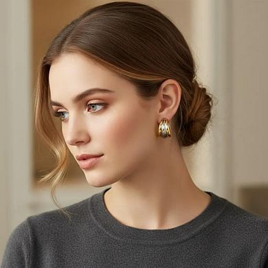 Rivka Friedman Two-Tone Polished Hoop Earrings