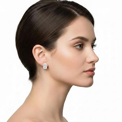 Rivka Friedman 18K Gold Plated Rectangle CZ Solitaire Stud Earring