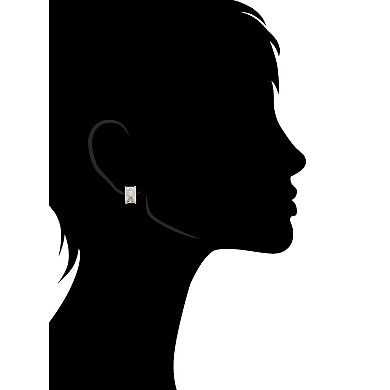 Rivka Friedman 18K Gold Plated Rectangle CZ Solitaire Stud Earring