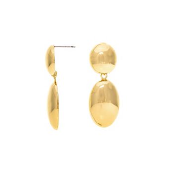 Rivka Friedman 18K Gold Plated Polished Chunky Double Drop Dangle Earring