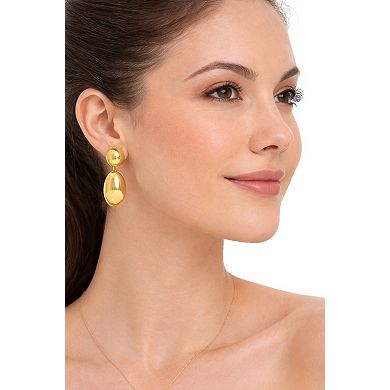 Rivka Friedman 18K Gold Plated Polished Chunky Double Drop Dangle Earring