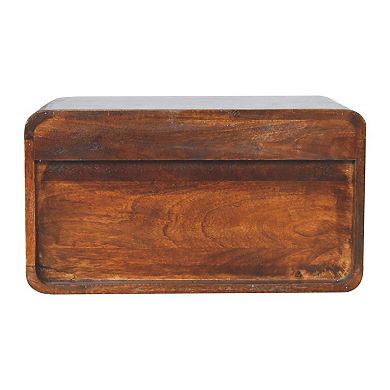 22" Brown Solid Wood One Drawer Floating Nightstand