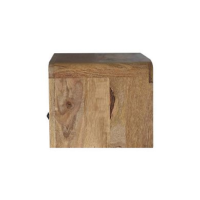 18" Brown Solid Wood One Drawer Floating Nightstand