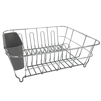 14.5 x 13 x 5.25 in Dish Drying Rack with Removable Cutlery Holder, Compact In-Sink Dish Drainer