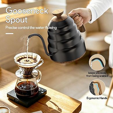 Electric Gooseneck Kettle, Fast Heating & Intelligent Temp Control for Daily Use