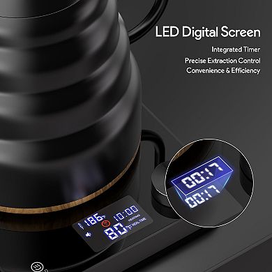 Electric Gooseneck Kettle, Fast Heating & Intelligent Temp Control for Daily Use