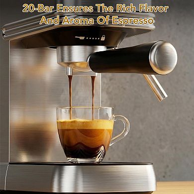 Espresso machine, compact espresso machine with steam milk cream