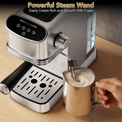 Espresso machine, compact espresso machine with steam milk cream