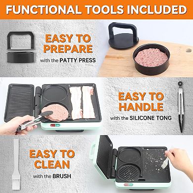 Breakfast Sandwich Maker, Nonstick Electric Griddle & Grill Combo