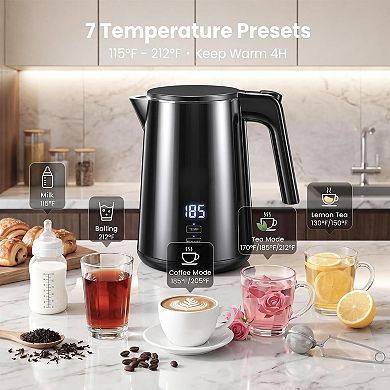 Electric Water Kettle with Digital Display, Temp Control, Auto Shut Off for Home Office