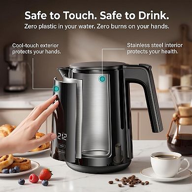 Electric Water Kettle with Digital Display, Temp Control, Auto Shut Off for Home Office