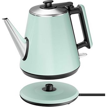 0.9L 304 Stainless Steel Electric Kettle, 1000W Fast Boil, Vintage Green with Safety Protection