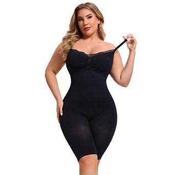 Sleeveless Shapewear Bodysuits for Women Tummy Control Seamless Lace Trim Bodyshaper