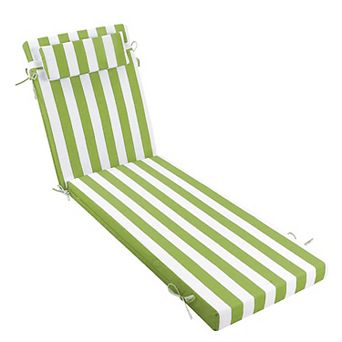 Chaise Lounge Cushion with Ties, 80"x26"x3" Waterproof Outdoor Replacement for Lawn & Pool