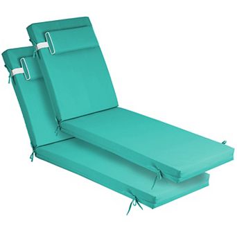 Chaise Lounge Cushions Set of 2, 80"x26"x3" Waterproof Outdoor Replacement for Lawn & Pool
