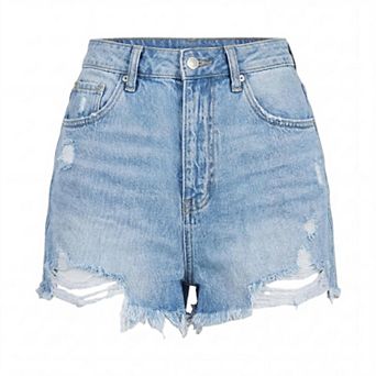 Women's High Rise Distressed Denim Shorts Summer Casual Shorts