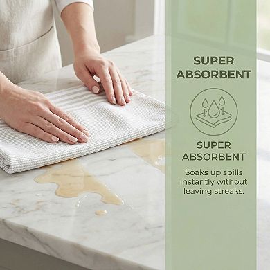 4 Packs Striped Soft Absorbent Dish Towels, Reusable Machine Washable Kitchen Hand Towels 26" x 18"