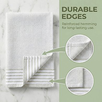 4 Packs Striped Soft Absorbent Dish Towels, Reusable Machine Washable Kitchen Hand Towels 26" x 18"