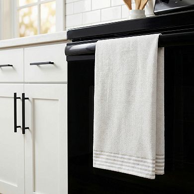 4 Packs Striped Soft Absorbent Dish Towels, Reusable Machine Washable Kitchen Hand Towels 26" x 18"