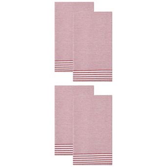 4 Packs Striped Soft Absorbent Dish Towels, Reusable Machine Washable Kitchen Hand Towels 26" x 18"