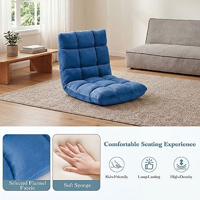 Costway Floor Sofas & Couches with Back Support, 14-Position Adjustable Back, Thick Sponge Padding
