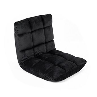 Costway Floor Sofas & Couches with Back Support, 14-Position Adjustable Back, Thick Sponge Padding