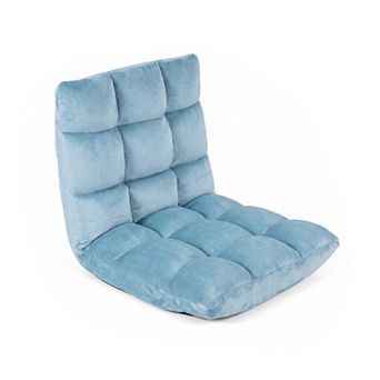 Costway Floor Sofas & Couches with Back Support, 14-Position Adjustable Back, Thick Sponge Padding