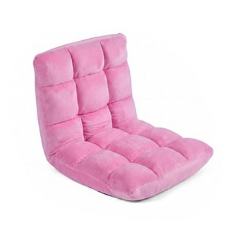 Costway Floor Sofas & Couches with Back Support, 14-Position Adjustable Back, Thick Sponge Padding