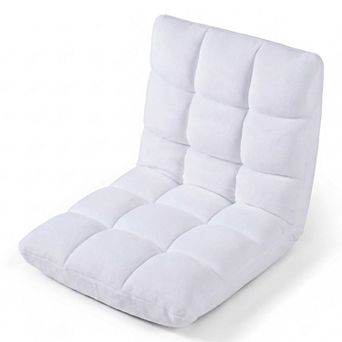 Costway Floor Sofas & Couches with Back Support, 14-Position Adjustable Back, Thick Sponge Padding