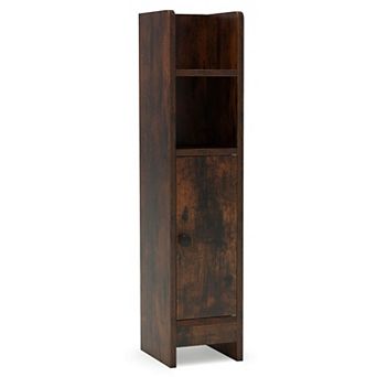 Costway Bathroom Storage Cabinet with Adjustable Shelf 1 Door & 2 Open Shelves Living Room