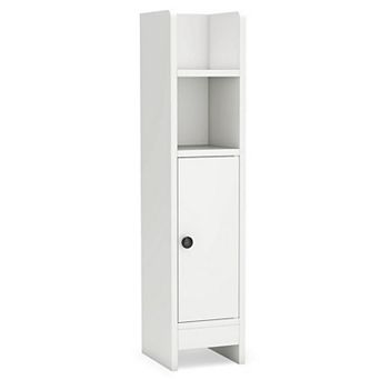 Costway Bathroom Storage Cabinet with Adjustable Shelf 1 Door & 2 Open Shelves Living Room