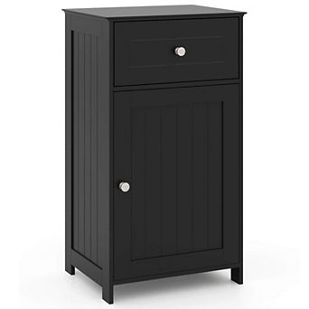 Costway Floor Storage Cabinet Bathroom Organizer Cupboard Drawer Shelf Bath Towel
