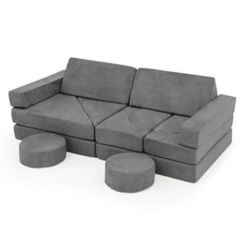 Costway 14 pc Modular Kids Play Couch Child Sectional Sofa Toddler Soft Playset