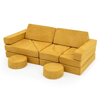 Costway 14 pc Modular Kids Play Couch Child Sectional Sofa Toddler Soft Playset