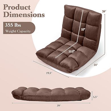 Costway Adjustable 14-Position Floor Chair Folding Lazy Sofas & Couches Cushioned