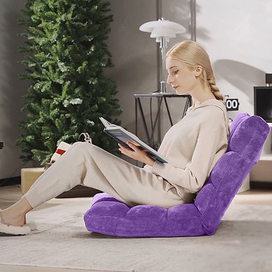 Costway Adjustable 14-Position Floor Chair Folding Lazy Sofas & Couches Cushioned