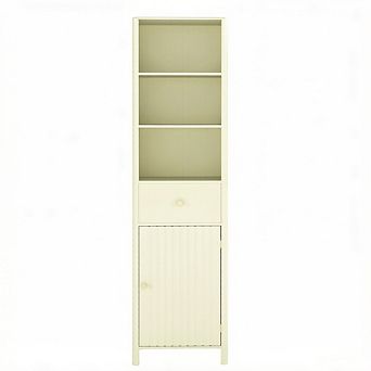 Costway 67” Tall Bathroom Cabinet with 3 Open Shelves, 1 Drawer, Adjustable Interior Shelf