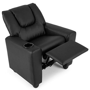 Costway Kids Recliner with Cup Holder with Adjustable Backrest & Footrest for Boys & Girls