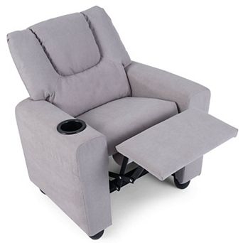 Costway Kids Recliner with Cup Holder with Adjustable Backrest & Footrest for Boys & Girls