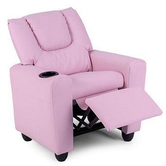 Costway Kids Recliner with Cup Holder with Adjustable Backrest & Footrest for Boys & Girls