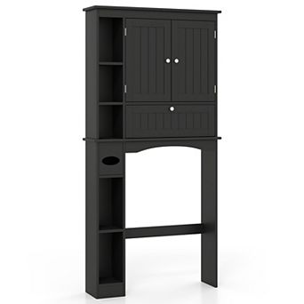 Costway Over the Toilet Storage Cabinet Bathroom Storage Organizer with Toilet Paper Holder