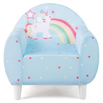 Costway Kids Sofa with Breathable Spandex Fabric High-density Sponge Filling for Boys Girls