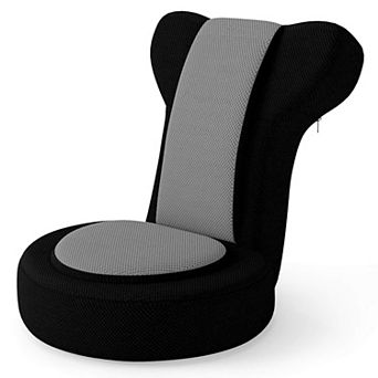 Costway Lazy Sofa Chair with Adjustable Headrest & Backrest, Sponge Padded Seat,Metal Frame