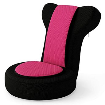 Costway Lazy Sofa Chair with Adjustable Headrest & Backrest, Sponge Padded Seat,Metal Frame