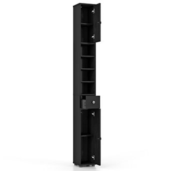 Costway 71" Slim Bathroom Storage Cabinet with 2 Doors 5 Adjustable Shelves 1 Drawer