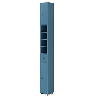 Costway 71" Slim Bathroom Storage Cabinet with 2 Doors 5 Adjustable Shelves 1 Drawer