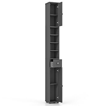 Costway 71" Slim Bathroom Storage Cabinet with 2 Doors 5 Adjustable Shelves 1 Drawer