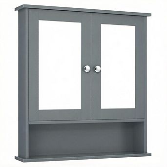Costway Wall Mount Mirror Cabinet Bathroom Medicine Cabinet Organizer