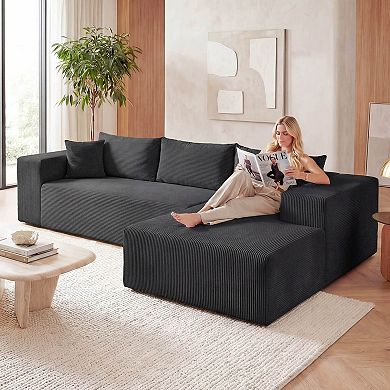 Costway 110.5” Modular Sectional Sofa with Deep Seats & Comfy Backrests, Comfy Armrests
